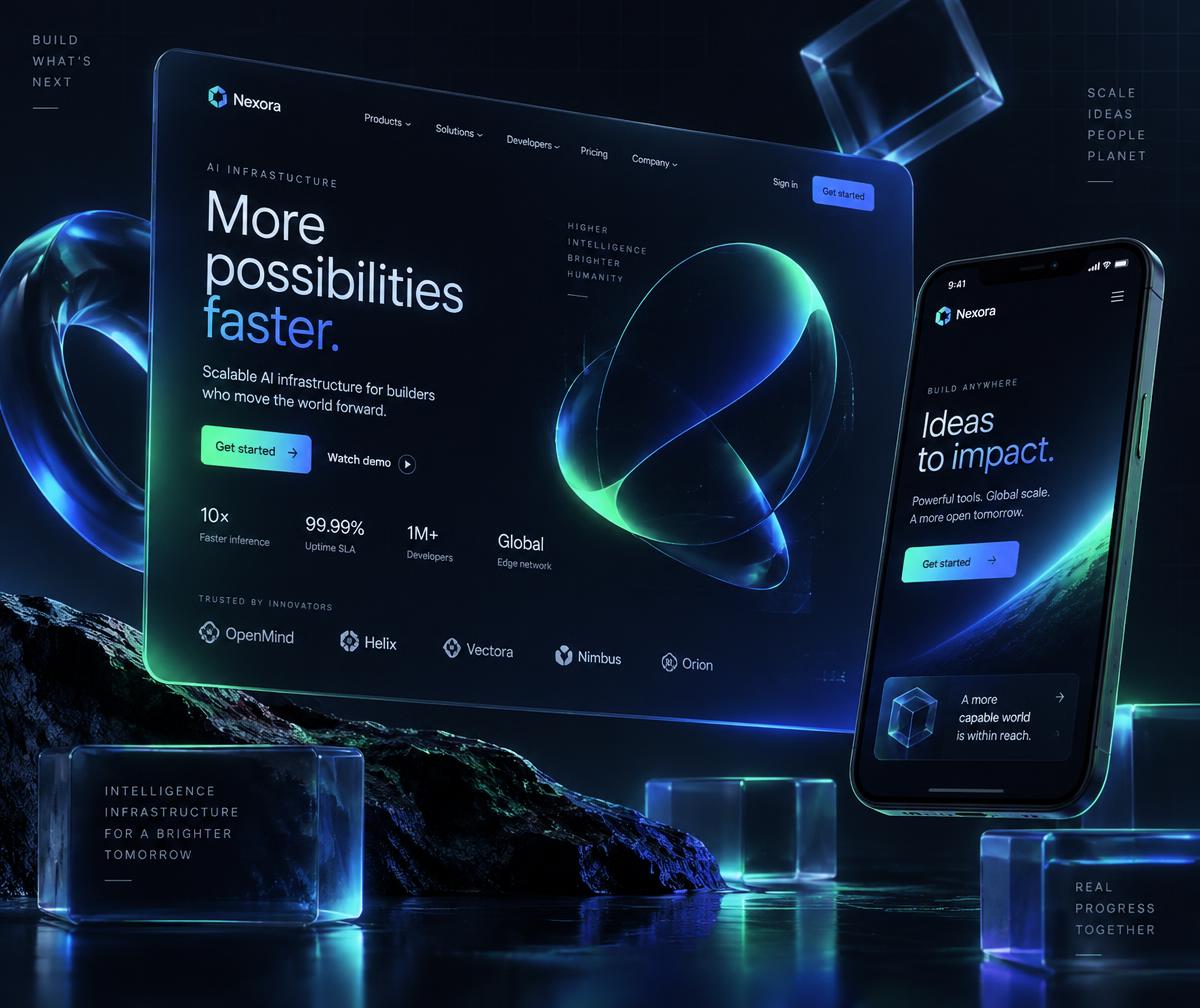 Composition of website and mobile mockups created by ABM Design